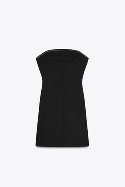 ZARА МИНИ-ПЛАТЬЕ С БАНТАМИ, ЧЕРНЫЙ