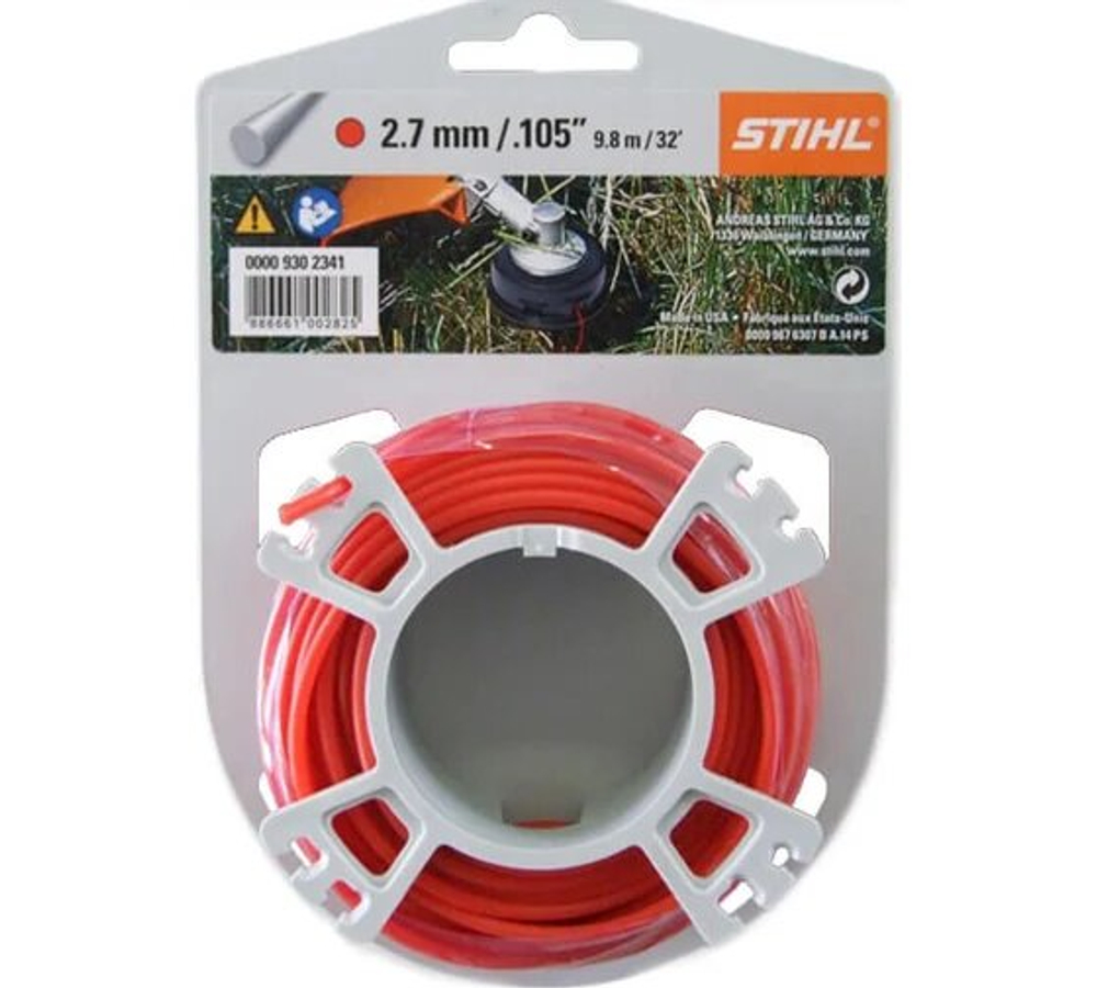 Леска для триммеров STIHL  круглое диам:2,7мм длина:9.8м (0000-930-2341)