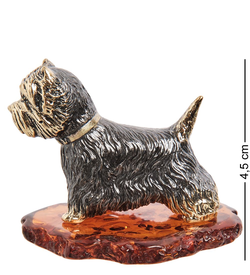 AM-1933 Фигурка «Вест-хайлен-уайт терьер» (латунь, янтарь)