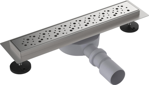 ТРАП ДЛЯ ДУША ЛИНЕЙНЫЙ 400Х70ММ AQUANT С ГЛЯНЦ МЕТ.РЕШ. ВЫХОД ПОД 40/50ММ