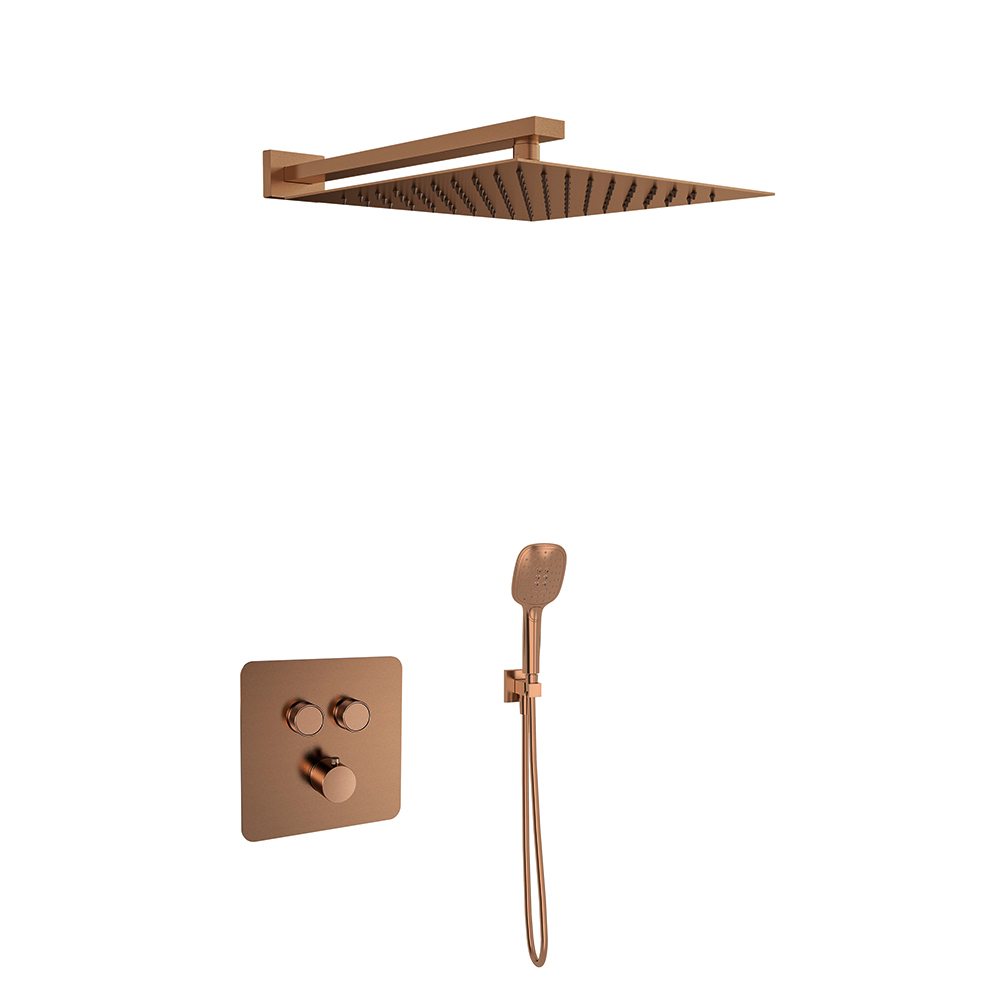 Встраиваемый термостат. смеситель для душа с троп. и руч. душем RS SMART K85T2011CUC медь