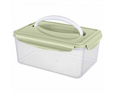 Контейнер герметичный для СВЧ SMART LOC 2,5л прямоугольный с ручкой зеленый 431182009 Phibo/Бытпласт аналог 794758