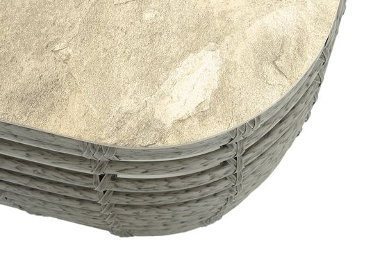 "Ницца" журнальный столик из искусственного ротанга, цвет серый