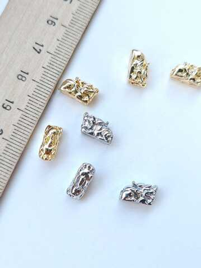 5560-р Бусина "Дракон Пи Яо" 10*5мм, родий