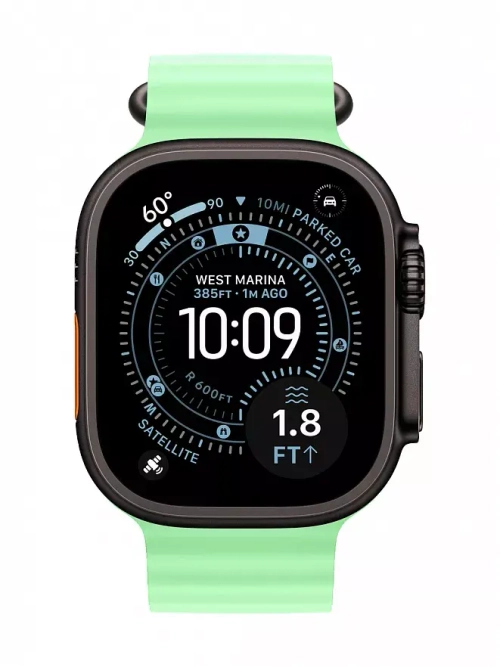 Умные часы Apple Watch Ultra 3, 49 мм, Black Titanium Neon Green Ocean Band