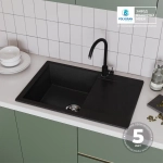 Мойка POLYGRAN GALS-760 черный № 16, смеситель SKS5 черный №16