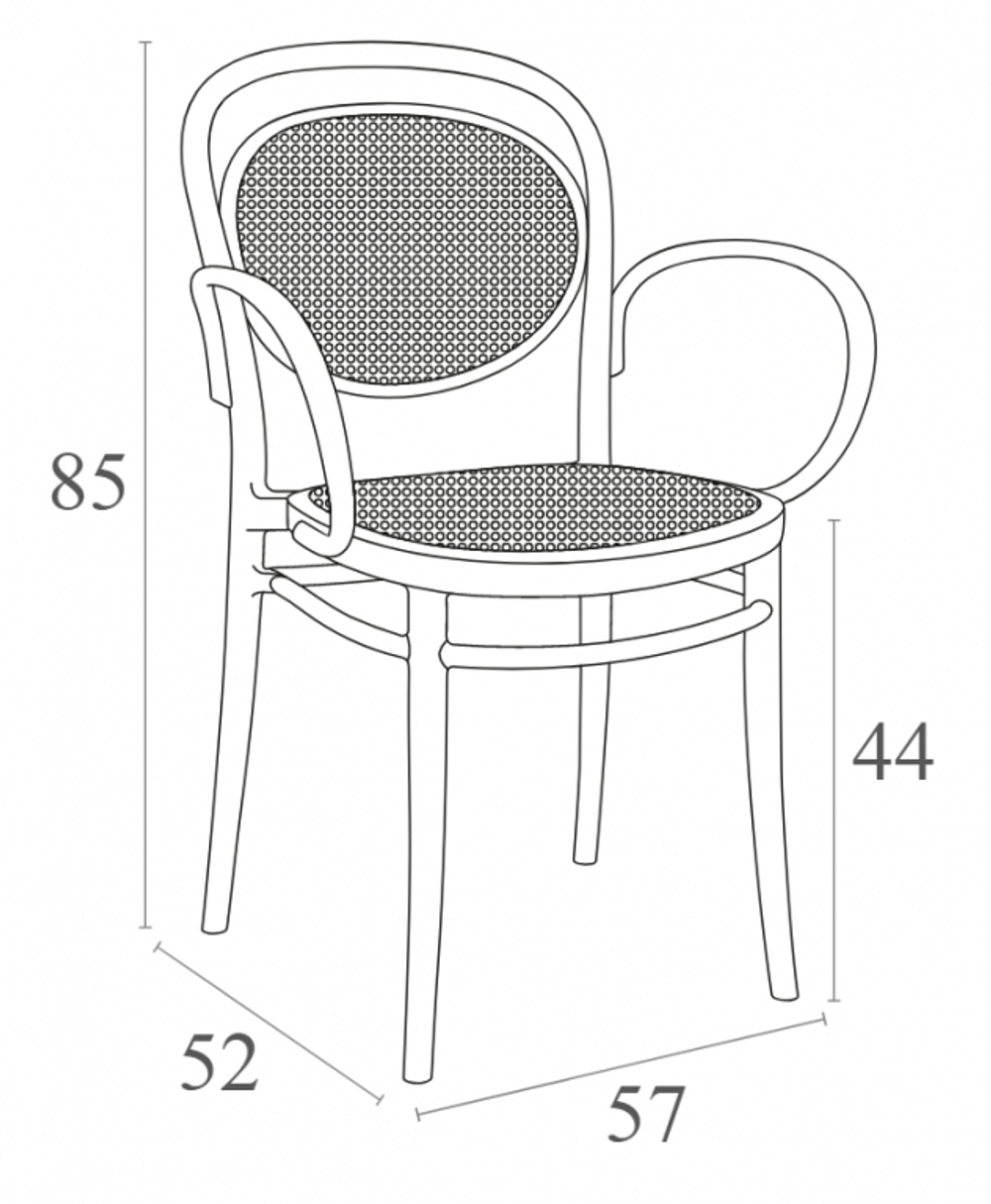 Кресло пластиковое Siesta Contract Marcel XL, оливковый