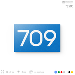 Номер на дверь 709, табличка на дверь для офиса, квартиры, кабинета, аудитории, склада, голубая 120х70 мм, Айдентика Технолоджи