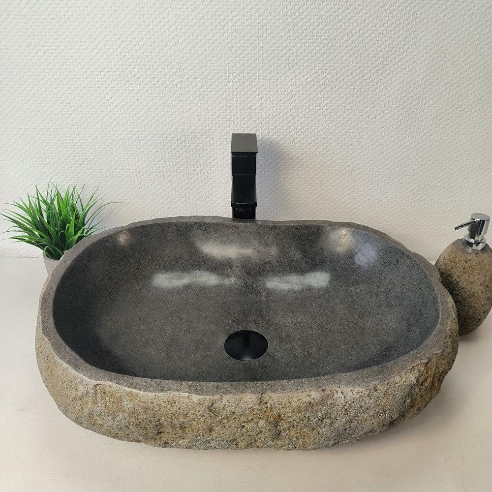 Раковина из речного камня RS-66076 58х43х15 из натурального камня