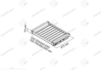 S-6708-W Брючница в базу 700 мм, Starax, (660-690х475х70 мм), направляющие Blum Tandem, белая