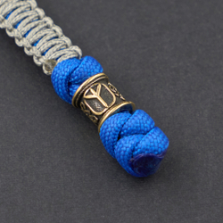 Темляк синий с серым микрокордом