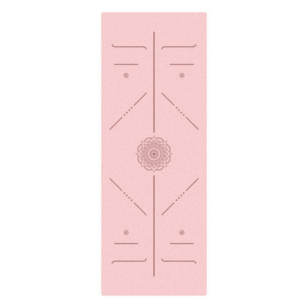 ULTRAцепкий легкий 100% каучуковый коврик для йоги Mandala Travel Pink 185*68*0,2 см