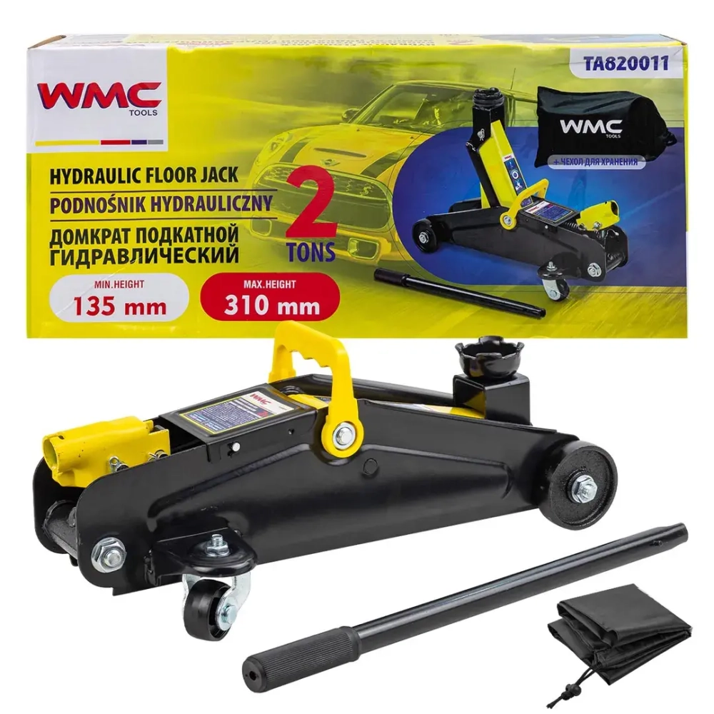 Домкрат подкатной гидравлический 2т WMC TOOLS WMC-TA820011
