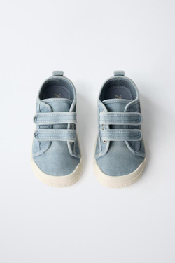 ZARA КЕДЫ НА ЛИПУЧКАХ BAREFOOT, СЕРО-СИНИЙ