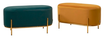 Пуф для гостиной М-City DISAUR Зен (Zen) Bluvel-68 Желтый, Велюр, Золотой каркас