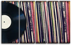 Модульная картина "Виниловые пластинки"