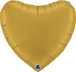 G Шар 36'' / 91 см сердце Золото, Сатин (БГ-150)