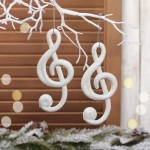 Подвеска «Скрипичный ключ» 10 см (набор 2 шт), Белый