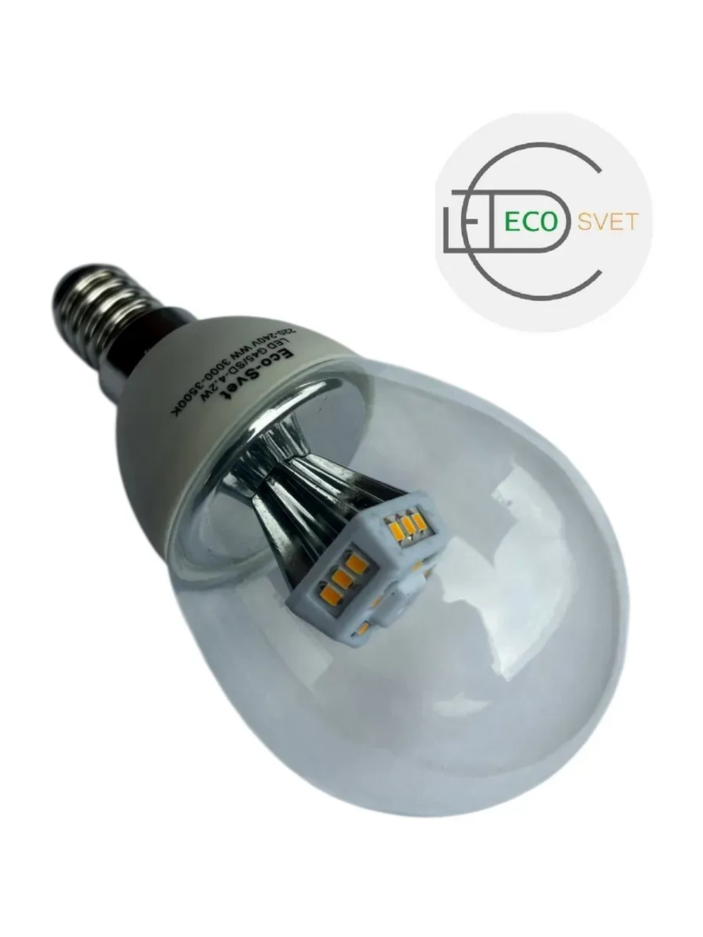 Светодиодная LED лампа G45 4,2W E14 тёпл 3шт