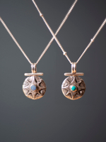 Подвеска ПУТЕВОДНАЯ ЗВЕЗДА с цепочкой, серебро/бирюза