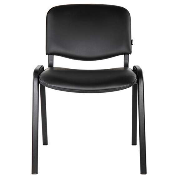 Стул для персонала и посетителей BRABIX "Iso CF-005", черный каркас, кожзам черный, 531977