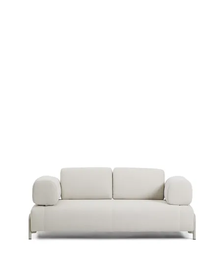 2-местный диван Compo из шенилла цвета экрю с бежевым каркасом, 200 см