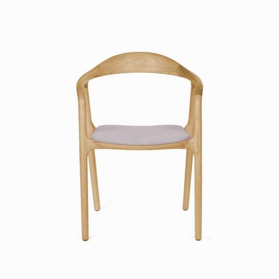 Стул с подлокотниками Esse Soft, бук, светло-серое сиденье