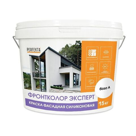 Perfekta - Краска фасадная силиконовая Фронтколор Эксперт база A, 15 кг