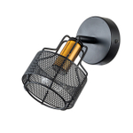 Настенный светильник 1x40Вт E14, металл, черный/золото