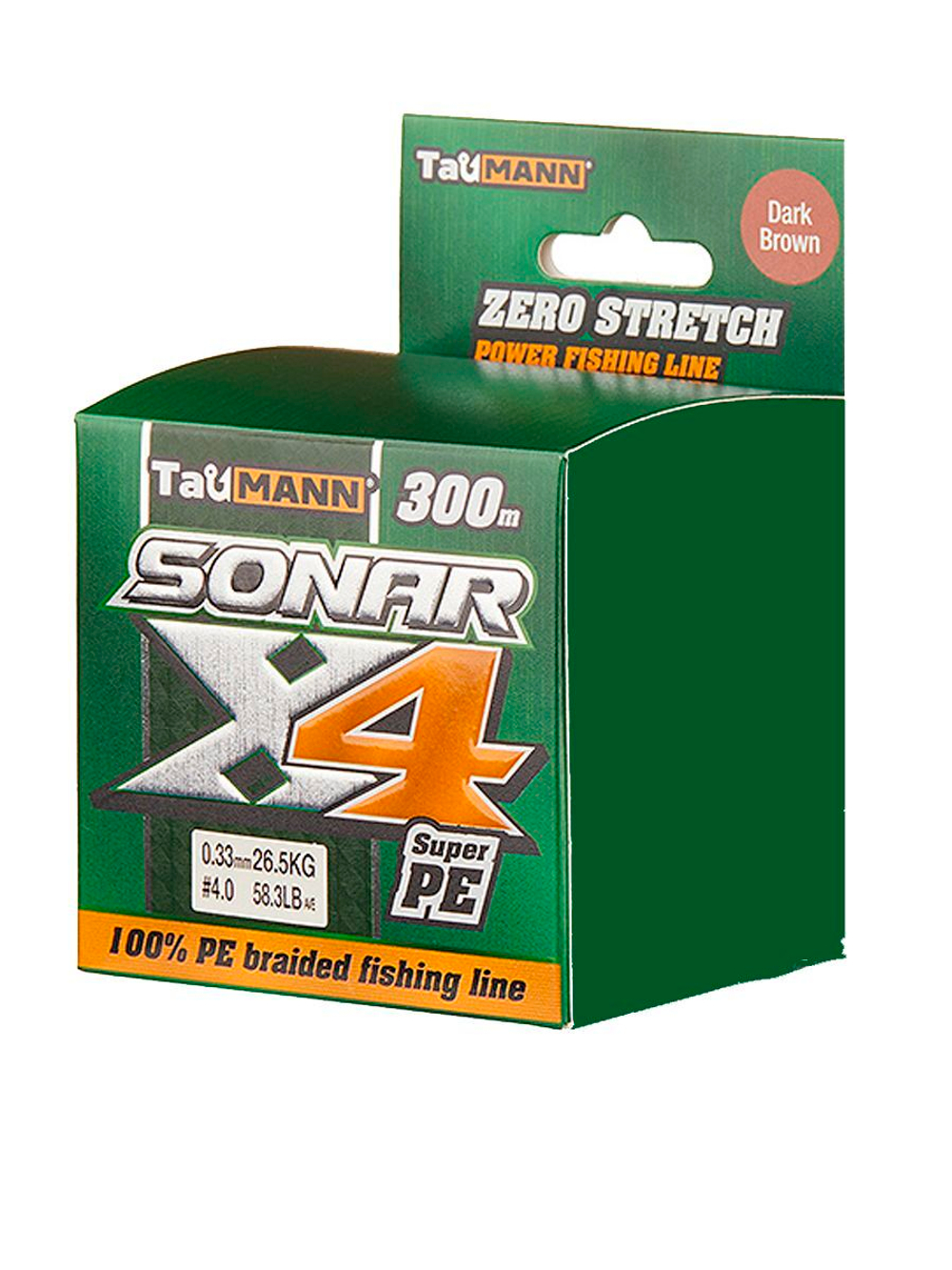 Плетеный шнур для рыбалки TauMANN Sonar PE X4 150m #1.2 (0.18mm) Yellow