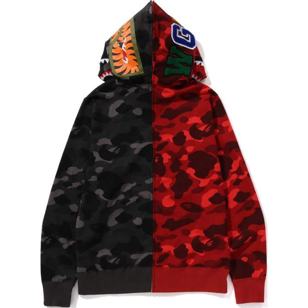 A Bathing Ape Color Camo Separate Shark Fz Худи черный красный