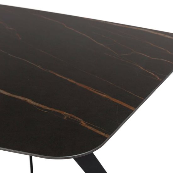 Обеденный стол Scarlet 160х80 черный, ножки сталь, столешница керамика