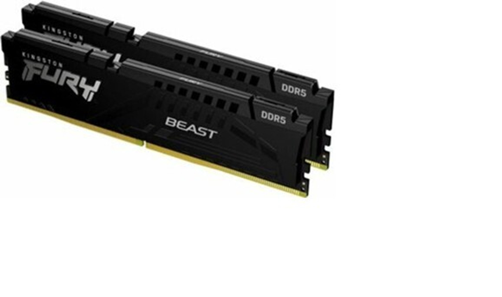 Оперативная память KINGSTON DDR5 32GB 2*16GB FURY Beast Black XMP PC5-54400 6800Mhz 1RX8 CL34 1.4V 288-pin 16Gbit KF568C34BBK2-32