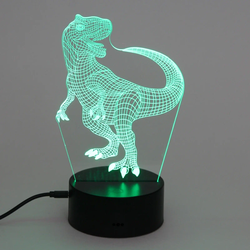 Светильник ночник «3D-Динозавр» на пластиковой подставке, с включателем USB