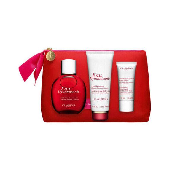 Парфюмерный набор Clarins Eau Dynamisante с увлажняющим кремом и скрабом для тела
