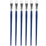 Набор кистей DELI "Finenolo", №10, плоская, березовая ручка 32 см, 6 штуки в уп., синтетика