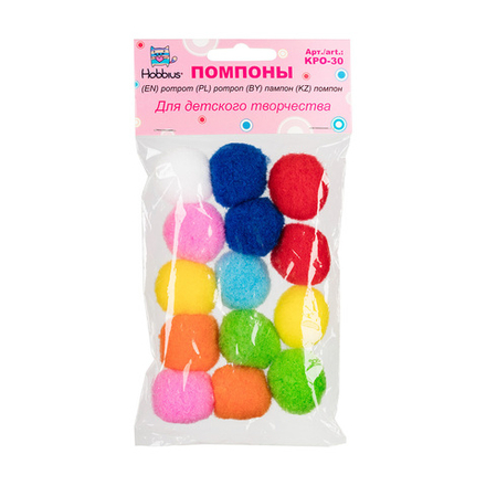 "Hobbius" Помпоны   30 мм  15 шт