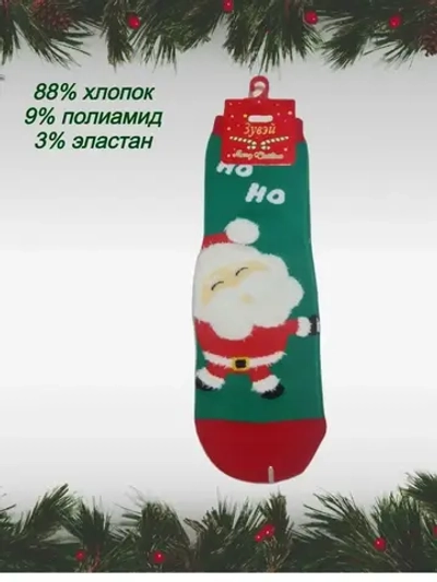 НОВОГОДНИЕ НОСКИ детские из хлопка/Снеговик, Дед Мороз
