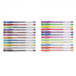 Набор гелевых ручек Alingar, 24 цвета, 1,0мм, 12шт с блест., 4шт пастел., 4шт флуор., 4шт метал., прозрачный, круглый пластиковый корпус, ПВХ чехол