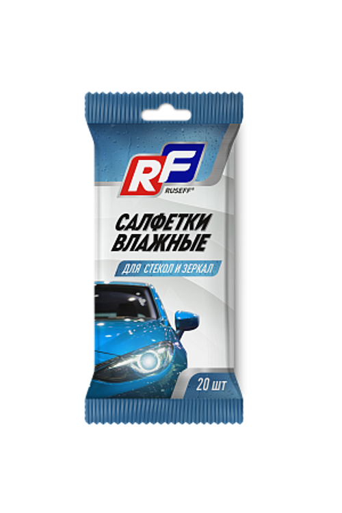 Салфетки влажные для стекол и зеркал Ruseff (20шт)