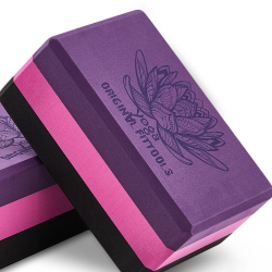 Блок для йоги трехцветный премиум в коробке