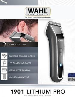 Машинка для стрижки Wahl Lithium Pro LED 1901 беспроводная (1901.0465)