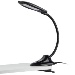 Настольный светильник ЭРА NLED-478-8W-BK светодиодный на прищепке черный | Светодиодные настольные лампы