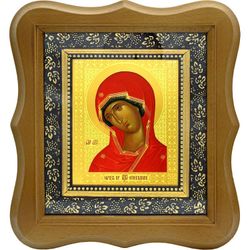 Огневидная икона Божьей Матери на холсте.