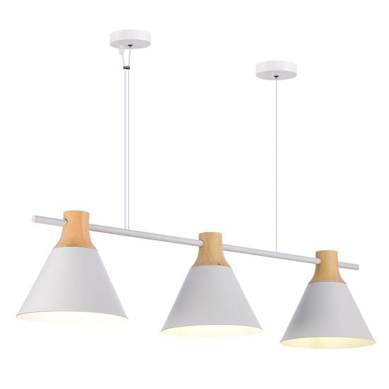 SLE125103-03 Светильник подвесной Белый/Белый, Светлое дерево E27 3*60W MODICA
