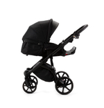 Детская универсальная коляска Adamex NOLA Natura CARBON-11 (2в1) - Черная ткань, черная экокожа