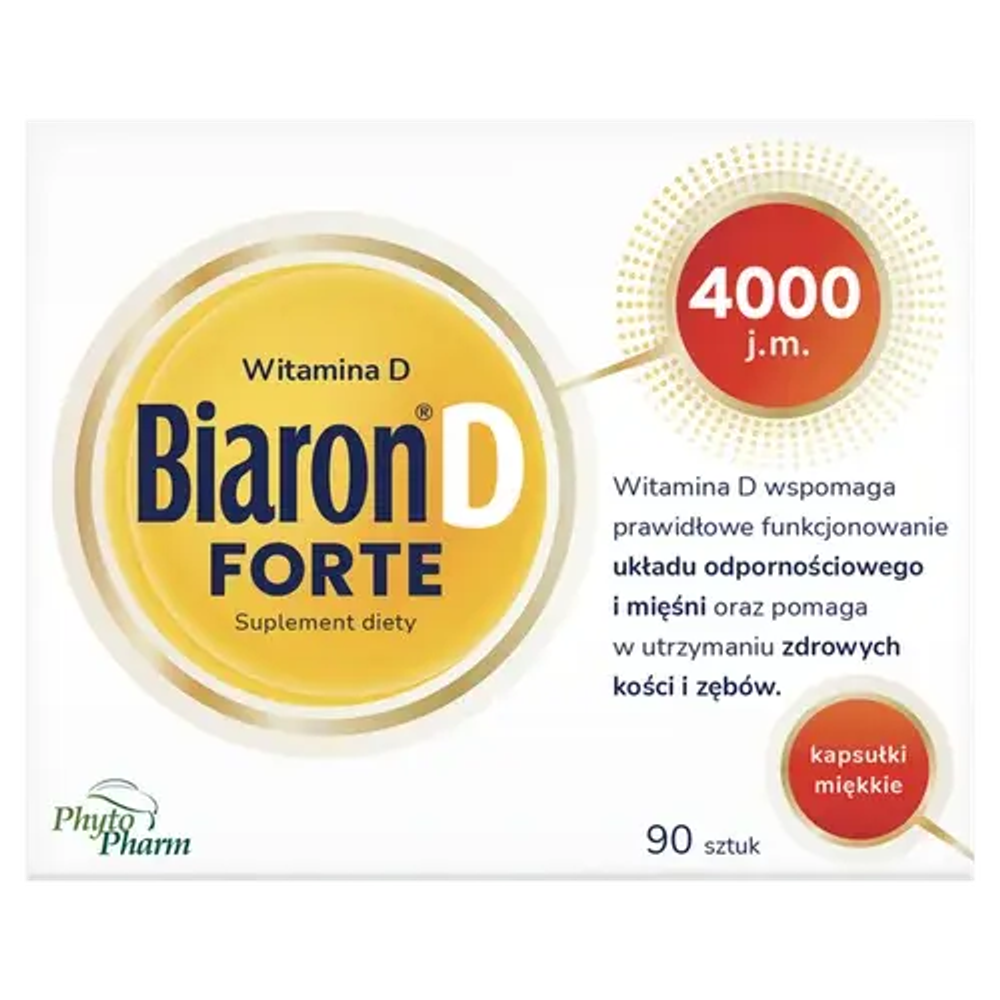 Биарон Д Форте Витамин D 4000 МЕ. - биологически активная добавка, 90 капсул