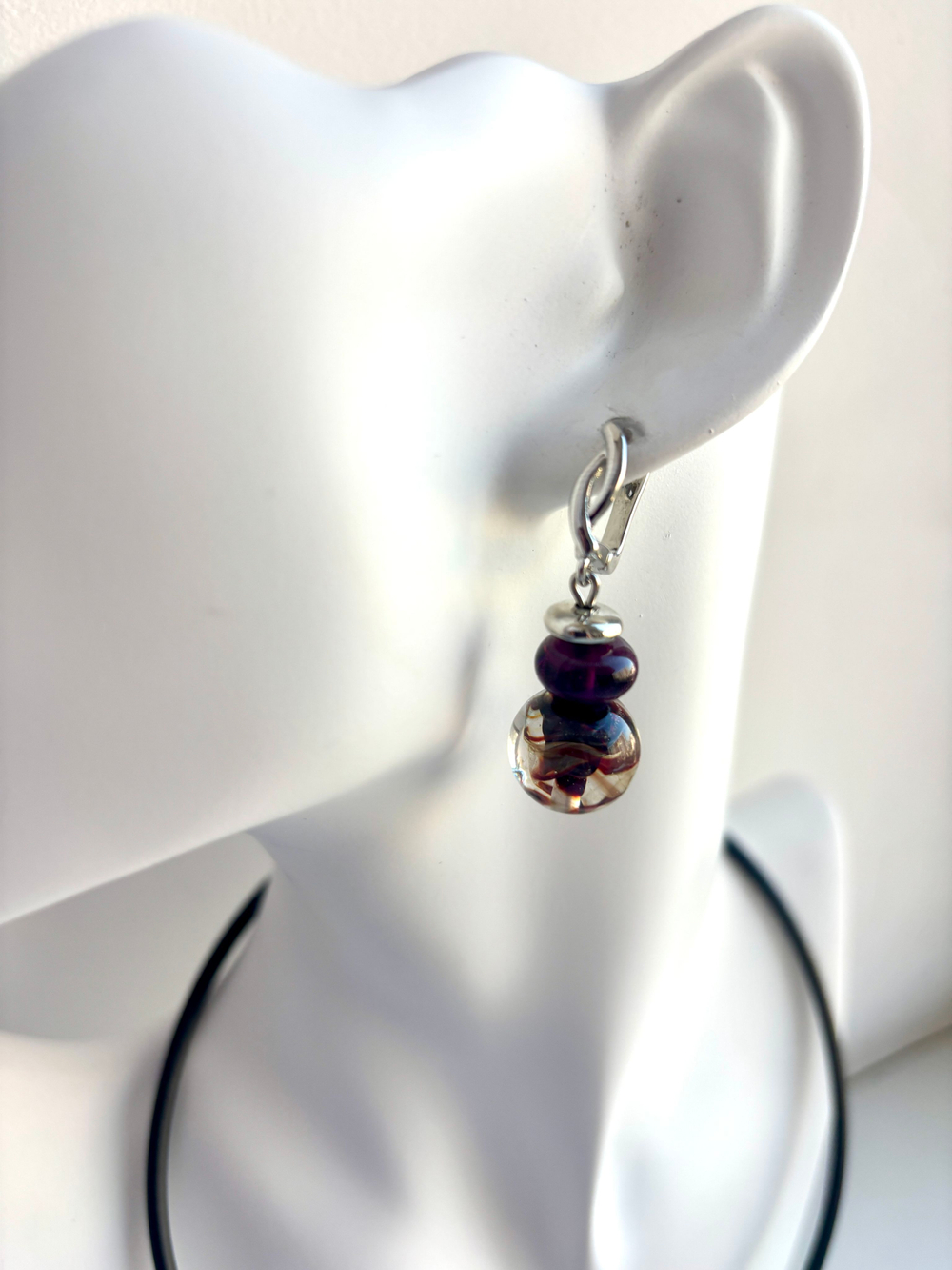 Комплект украшений из муранского стекла: колье, серьги