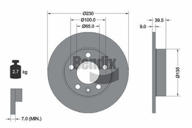 BENDIX Braking - BDS1009-BEN - Brake Disc