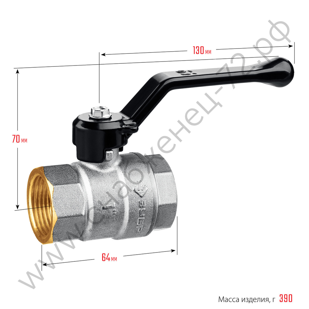 ЗУБР d 1″, ручка-рычаг, Шаровой кран (51322-1)